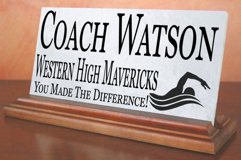 Swim Coach Gift Plaque Custom Swimming Team Appreciation Award For Great Coaches