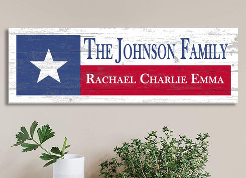 Texas Flag Home Sign Personalized Lone Star Wooden Sign Wedding Gift