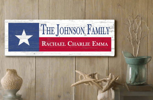 Texas Flag Home Sign Personalized Lone Star Wooden Sign Wedding Gift