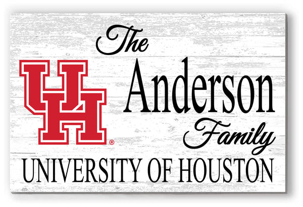 University of Houston Family Name Sign for UH Alumni, Fans or Graduation