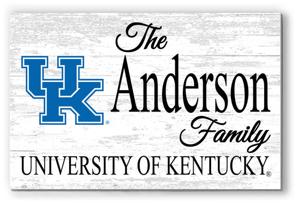 University of Kentucky Family Name Sign for UK Wildcats Alumni, Fans or Graduation