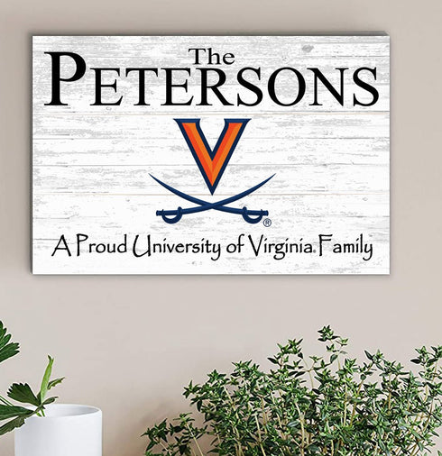 University of Virginia Family Name Sign for UVA Alumni, Fans or Graduation