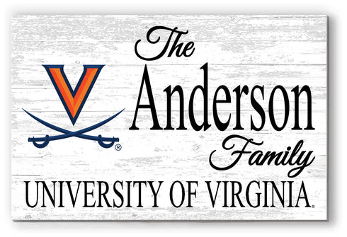 University of Virginia Family Name Sign for UVA Alumni, Fans or Graduation