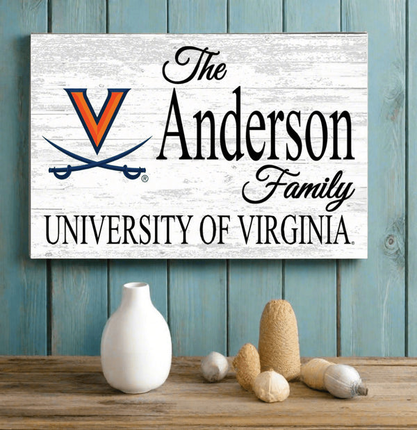 University of Virginia Family Name Sign for UVA Alumni, Fans or Graduation