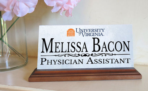 UVA Nameplate for Desk or Shelf for University of Virginia Alumni, or Graduation Gift