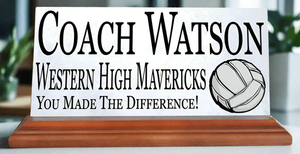 Volleyball Coach Gift Plaque Custom Award For Great Coaches