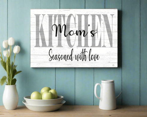 Wooden Seasoned With Love Personalized Kitchen Sign