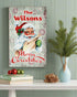 Personalized Vintage Christmas Sign - Santa Family Name Holiday Decoration