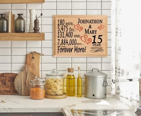 15 Year Anniversary Gift Personalized Sign 15th Wedding Anniversary Present