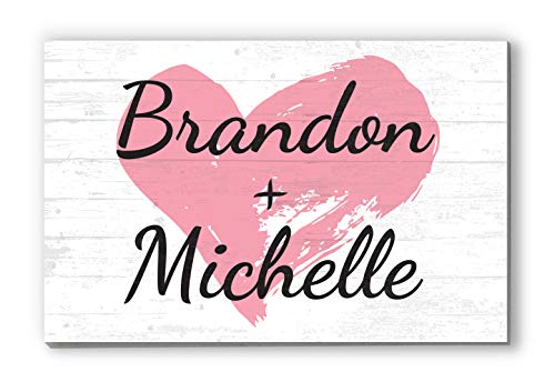 Names Personalized Anniversary or Wedding Gift Custom for Girlfriend, Boyfriend, Wife, or Husband Solid Wood Sign -