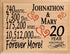 20th Anniversary Gift - Personalized Wood Plaque for Husband, Wife or Couple - 20 Year