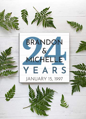 Custom Anniversary Gift by Year Personalized Name & Year for Husband Wife Couple