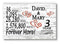 Personalized 3 Year Anniversary Gift Sign – Custom Names | Solid Wood