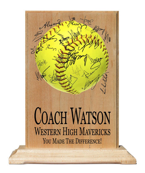 Custom Coach Gift Plaque Signable Baseball Football Soccer Softball Volleyball And More