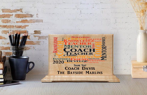 Custom Coach Gift Personalized Plaque Gift From Team