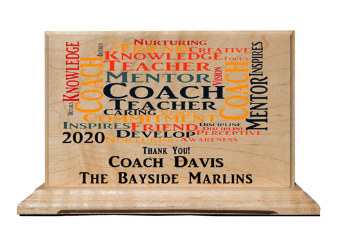 Custom Coach Gift Personalized Plaque Gift From Team