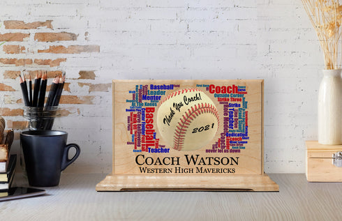 Custom Baseball Coach Gift Plaque Personalized Award For Great Team Coaches