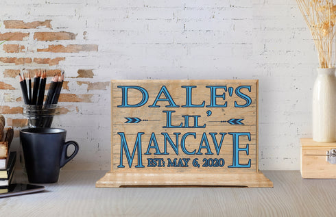 Little Man Cave Sign Personalized Gift For Boys - Nursery Decor or Boy's Room Decoration