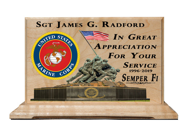 Custom Marine Corps Retirement Gift Plaque Personalized Official United States Marine Corp