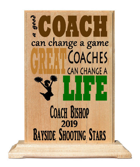 Coach Gift Plaque - A Good Coach Can Change A Game A Great Coach Can Change A Life