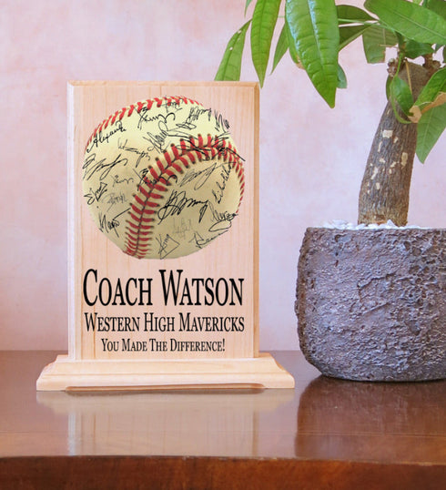 Custom Coach Gift Plaque Signable Baseball Football Soccer Softball Volleyball And More