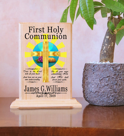 First Communion Gift Personalized 1st Holy Communion Plaque for Boys or Girls