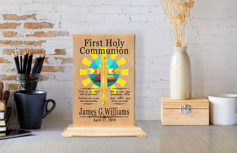 First Communion Gift Personalized 1st Holy Communion Plaque for Boys or Girls