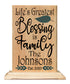 Life's Greatest Blessing Is Family Sign Personalized Name & Est Date