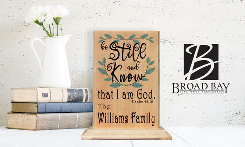 Be Still and Know That I Am God Plaque Personalized