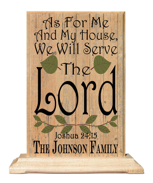As For Me And My Family We Shall Serve The Lord Plaque PERSONALIZED Family Name