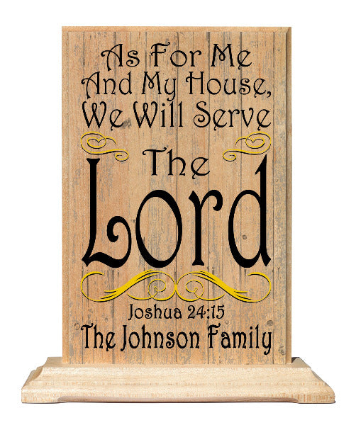 As For Me And My Family We Will Serve The Lord Plaque Custom Religious Family Gift