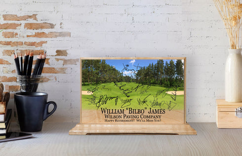 Personalized Retirement Gift Plaque Golf Theme For Golfers
