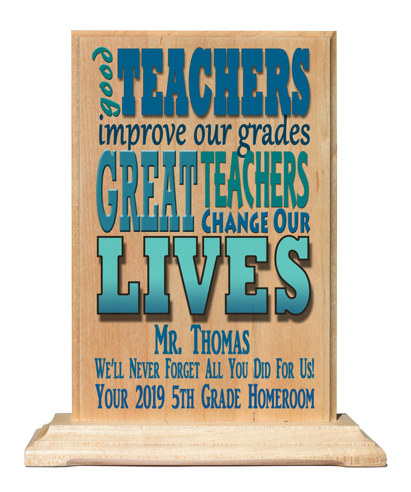 Custom Teacher Gift Personalized Plaque