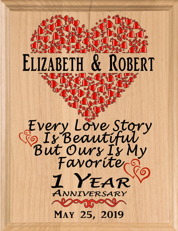 Personalized 1 Year Anniversary Gift Sign Every Love Story