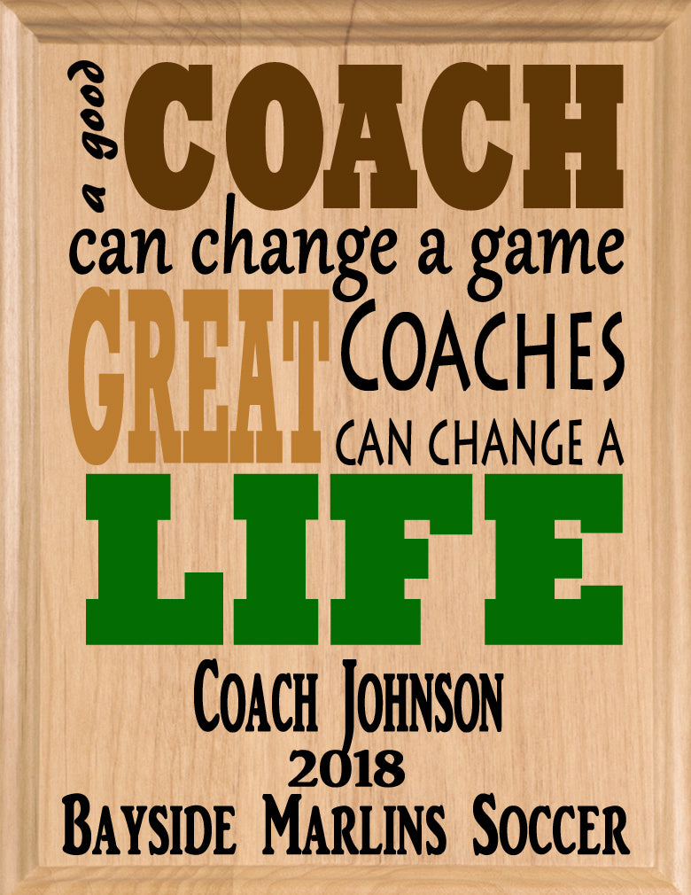 Personalized Great Coach Gift for