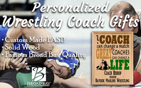 Wrestling Coach Gift Plaque CUSTOM Great Wrestling Team Coaches Gifts