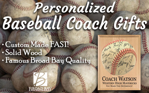 Baseball Coach Gift Plaque Personalized SIGNABLE by Team