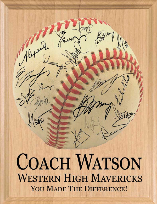 Baseball Coach Gift Personalized SIGNABLE Plaque Team Appreciation