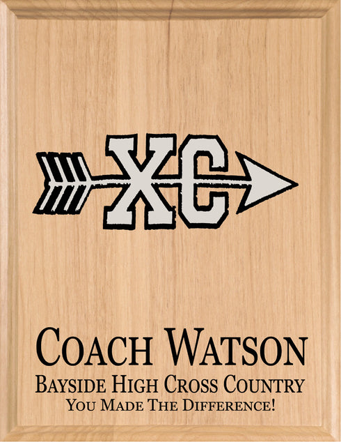 Custom Cross Country Coach Gift Plaque SIGNABLE for Team Notes & Signatures