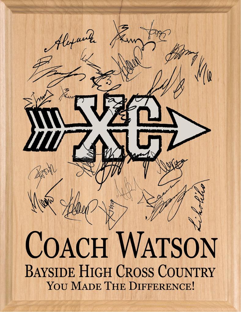 Signable Cross Country Plaque