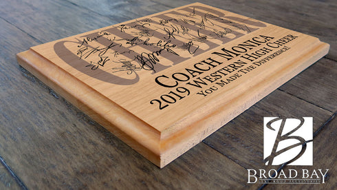 Cheer Coach Gift Personalized Plaque For Great Cheerleading Coaches