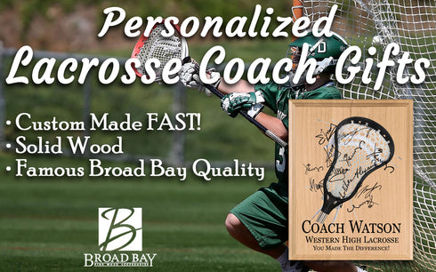 Signable Lacrosse Coach Gift Plaque For LAX Team Coaches