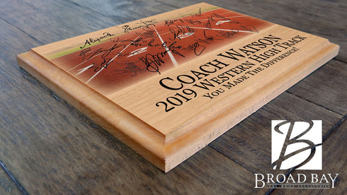 Track Coach Gift Plaque PERSONALIZED Track & Field Team Coaches