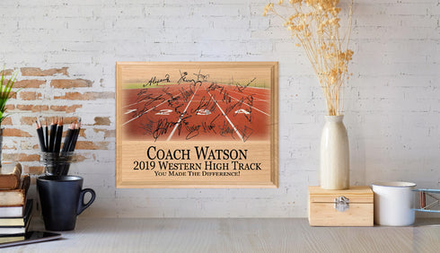 Track Coach Gift Plaque PERSONALIZED Track & Field Team Coaches