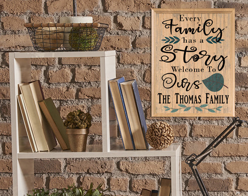 Family Name Sign Personalized Every Family Has A Story Wall Art