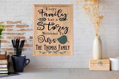 Family Name Sign Personalized Every Family Has A Story Wall Art