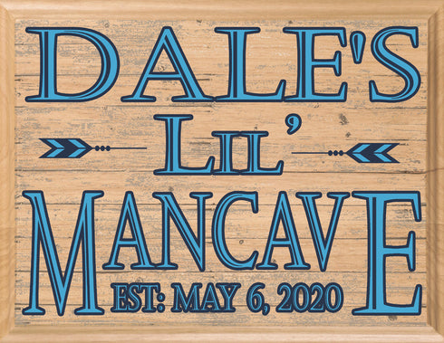 Little Man Cave Sign Personalized Wall Art for Boys Room or Nursery