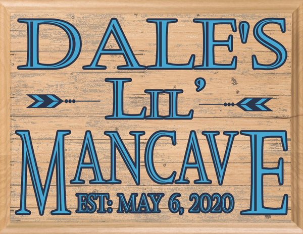 Little Man Cave Sign Personalized Wall Art for Boys Room or Nursery