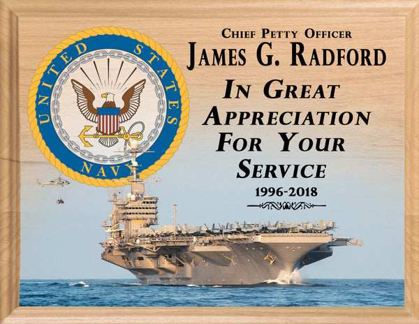 Navy Retirement Plaque Personalized Service Recognition Award