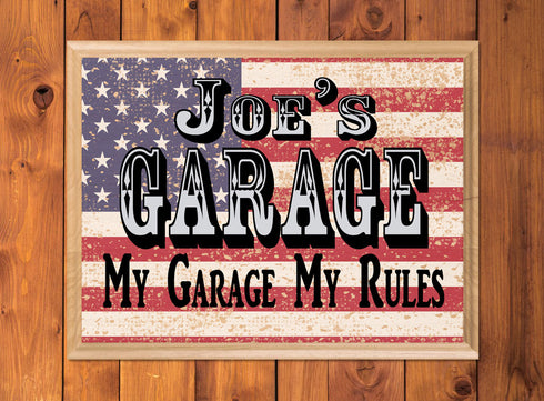 Custom Garage Sign PERSONALIZED Man Cave Decoration For Him Husband Father Dad